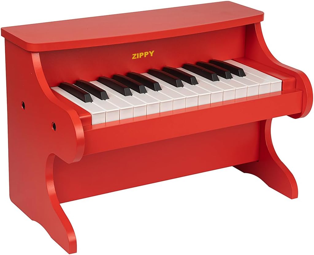 🎹Mini Music Instrument, 25 Keys Digital Piano 🎼Toy, Educational Kids Piano Keyboard, Wood (Walnut)