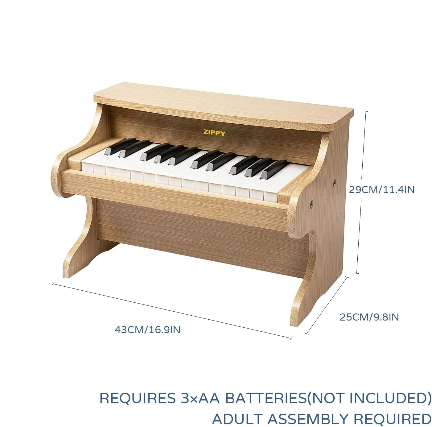 🎹Mini Music Instrument, 25 Keys Digital Piano 🎼Toy, Educational Kids Piano Keyboard, Wood (Walnut)