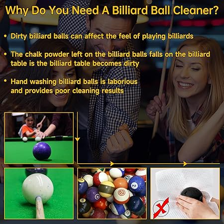 ✨🎱Professional Upgraded Billiard Ball Cleaner and Polisher for Pool & Snooker,16-Ball and 22-Ball