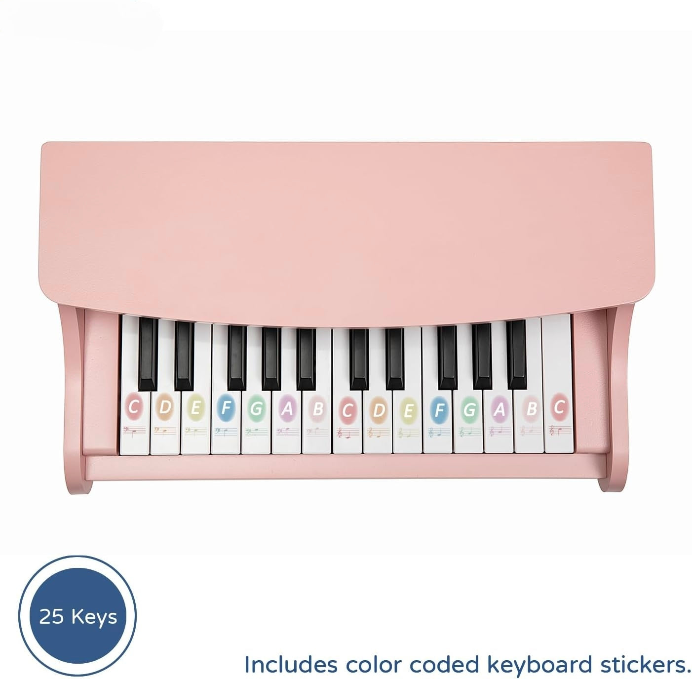 🎹Mini Music Instrument, 25 Keys Digital Piano 🎼Toy, Educational Kids Piano Keyboard, Wood (Walnut)