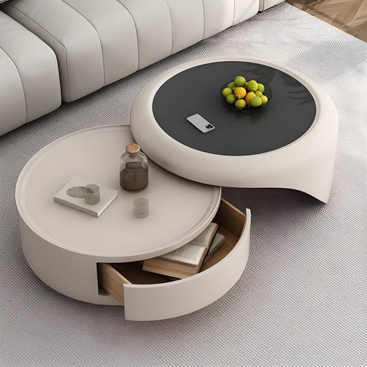 ✨Modernism Extendable Tempered Glass Coffee Table with Drawer