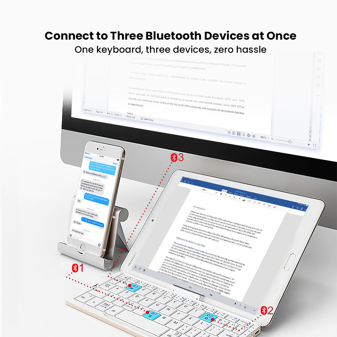 ✨⌨Foldable Bluetooth Keyboard, Cordless Portable Keypad with Stand💡, Mini Pocket Travel💻