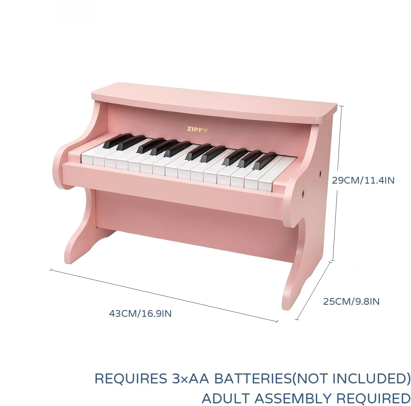 🎹Mini Music Instrument, 25 Keys Digital Piano 🎼Toy, Educational Kids Piano Keyboard, Wood (Walnut)