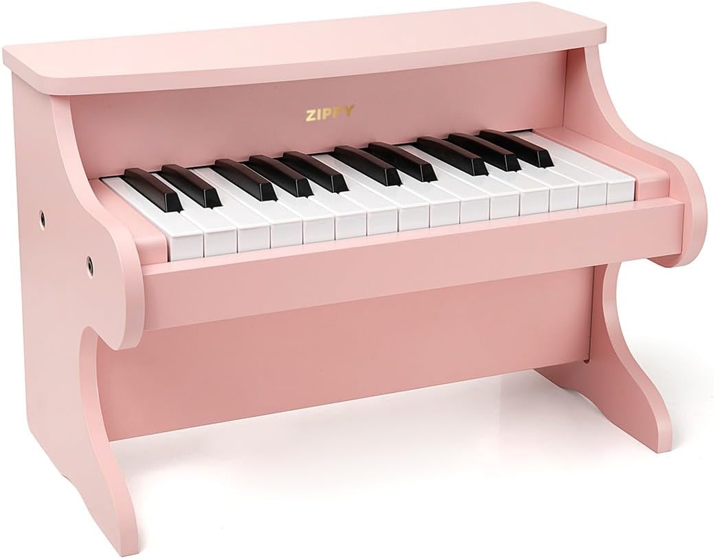 🎹Mini Music Instrument, 25 Keys Digital Piano 🎼Toy, Educational Kids Piano Keyboard, Wood (Walnut)