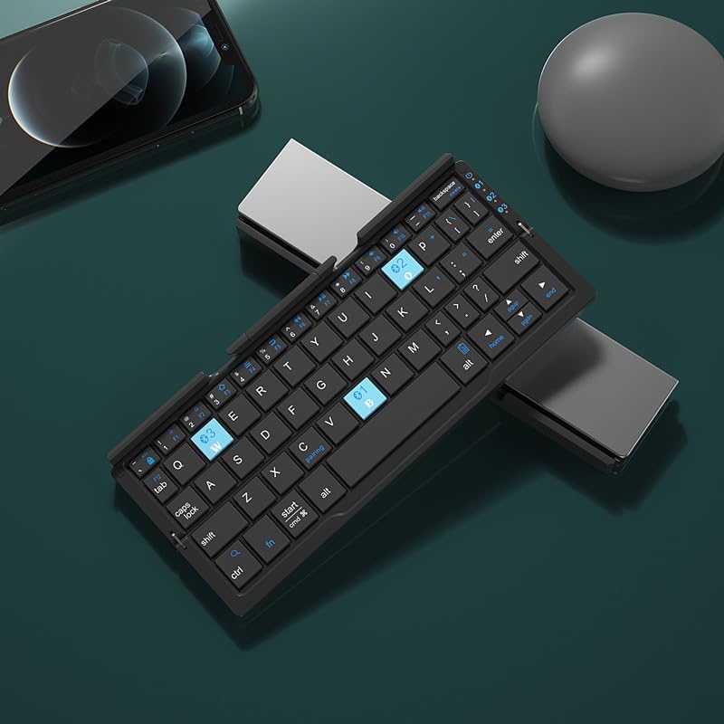✨⌨Foldable Bluetooth Keyboard, Cordless Portable Keypad with Stand💡, Mini Pocket Travel💻