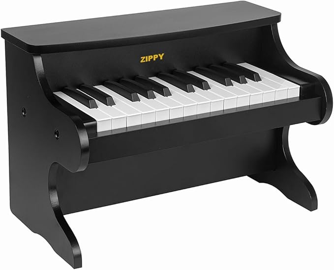 🎹Mini Music Instrument, 25 Keys Digital Piano 🎼Toy, Educational Kids Piano Keyboard, Wood (Walnut)
