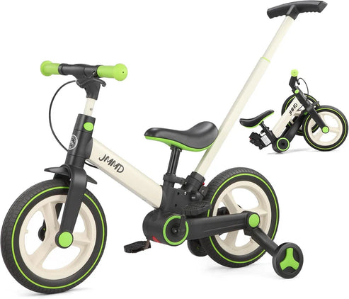 ✨6-in-1 Toddler Bike & Stroller | Foldable Push Bike w/Training Wheels