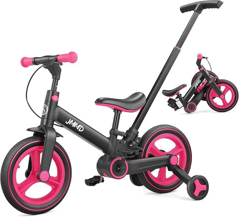 ✨6-in-1 Toddler Bike & Stroller | Foldable Push Bike w/Training Wheels