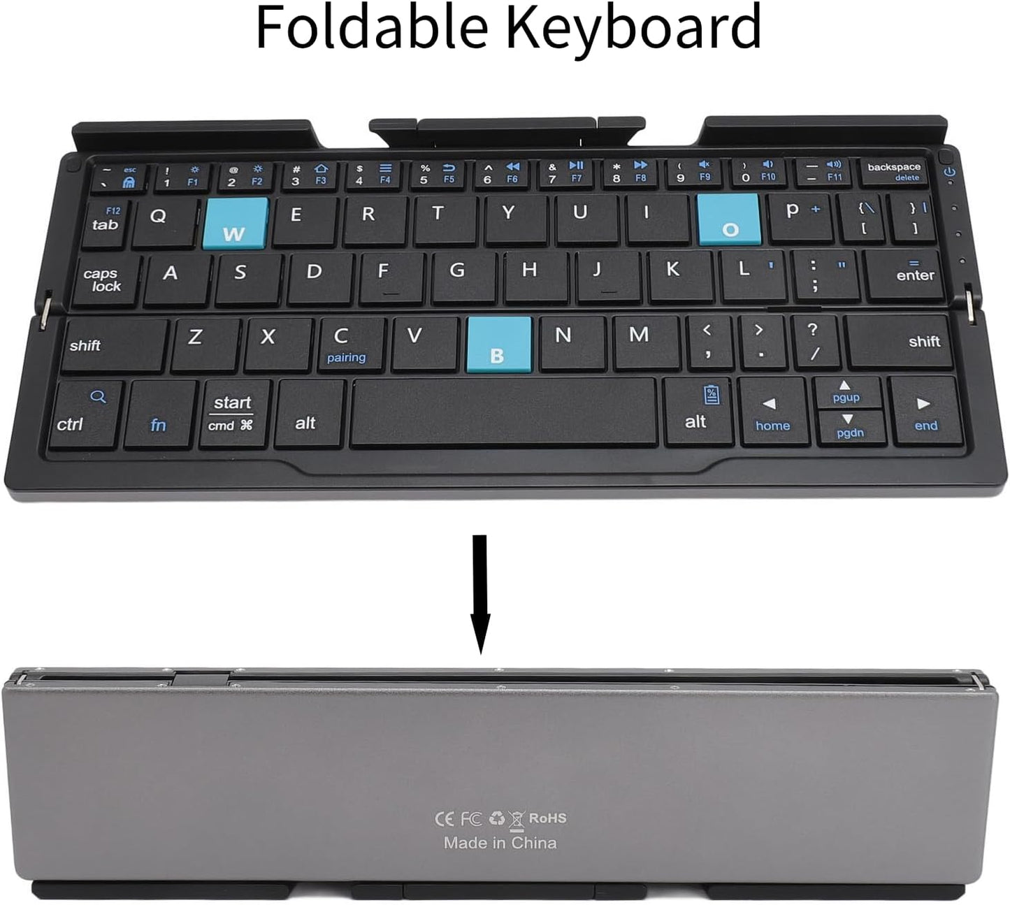 ✨⌨Foldable Bluetooth Keyboard, Cordless Portable Keypad with Stand💡, Mini Pocket Travel💻
