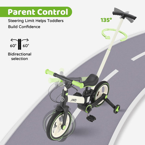 ✨6-in-1 Toddler Bike & Stroller | Foldable Push Bike w/Training Wheels