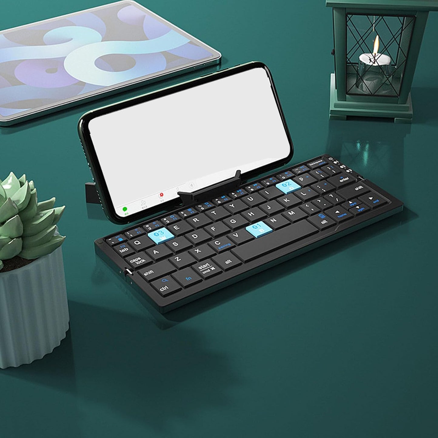 ✨⌨Foldable Bluetooth Keyboard, Cordless Portable Keypad with Stand💡, Mini Pocket Travel💻