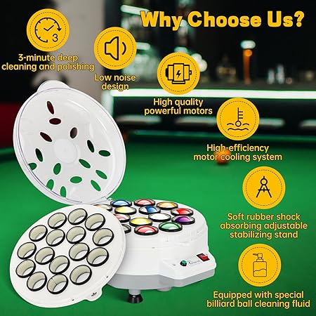 ✨🎱Professional Upgraded Billiard Ball Cleaner and Polisher for Pool & Snooker,16-Ball and 22-Ball