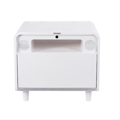 💡Smart bedside table modern simple creative bedroom multi-function wireless charging Bluetooth speaker fingerprint lock