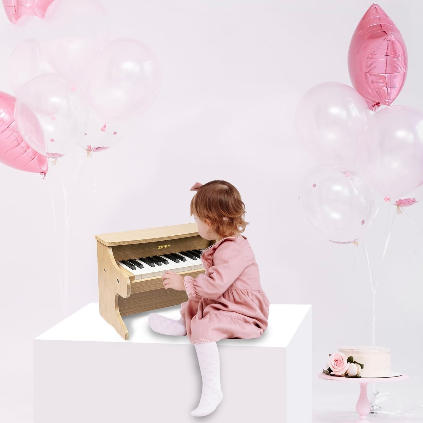 🎹Mini Music Instrument, 25 Keys Digital Piano 🎼Toy, Educational Kids Piano Keyboard, Wood (Walnut)