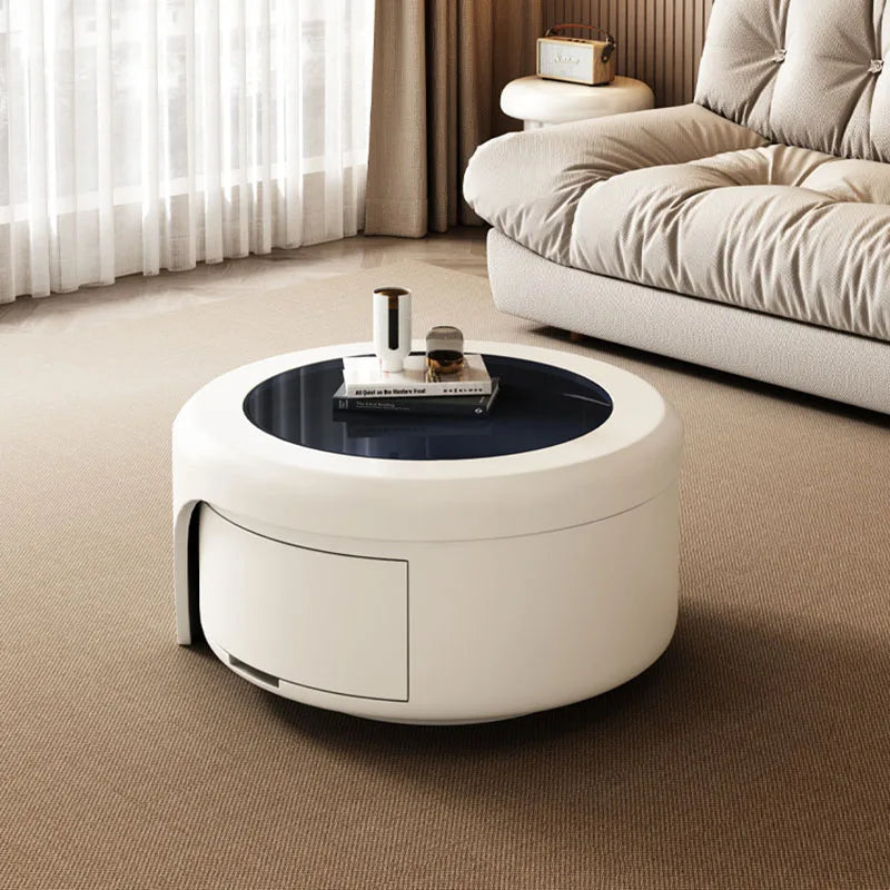 ✨Modernism Extendable Tempered Glass Coffee Table with Drawer