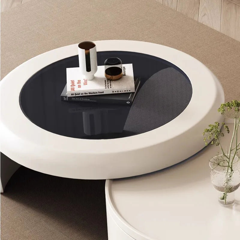 ✨Modernism Extendable Tempered Glass Coffee Table with Drawer