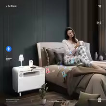 💡Smart bedside table modern simple creative bedroom multi-function wireless charging Bluetooth speaker fingerprint lock