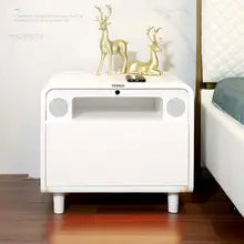 💡Smart bedside table modern simple creative bedroom multi-function wireless charging Bluetooth speaker fingerprint lock
