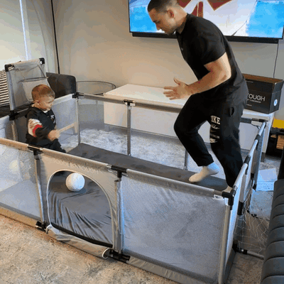 👶✨Playpen for Babies & Toddlers Portable Indoor/Outdoor Play Yard with Basketball Hoop 🏀& Football Toys, Safe Play Space for Crawling and Playtime⚽