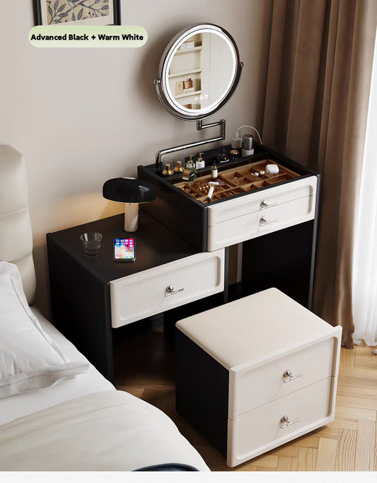 ✨💎Dressing table bedside table integrated small apartment retractable small dressing table storage cabinet