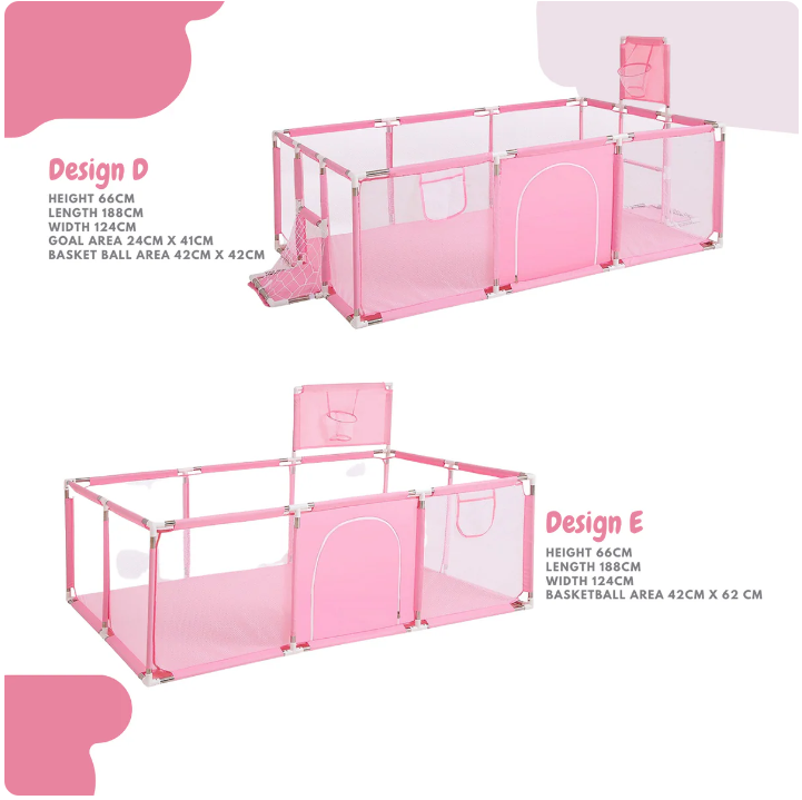 👶✨Playpen for Babies & Toddlers Portable Indoor/Outdoor Play Yard with Basketball Hoop 🏀& Football Toys, Safe Play Space for Crawling and Playtime⚽
