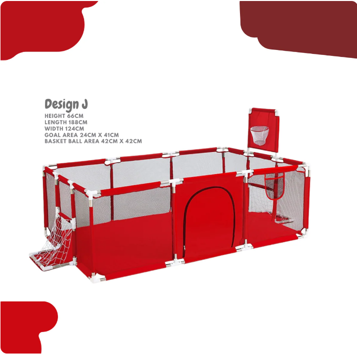 👶✨Playpen for Babies & Toddlers Portable Indoor/Outdoor Play Yard with Basketball Hoop 🏀& Football Toys, Safe Play Space for Crawling and Playtime⚽