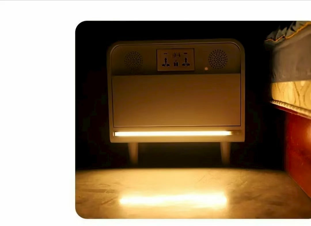 💡Smart bedside table modern simple creative bedroom multi-function wireless charging Bluetooth speaker fingerprint lock