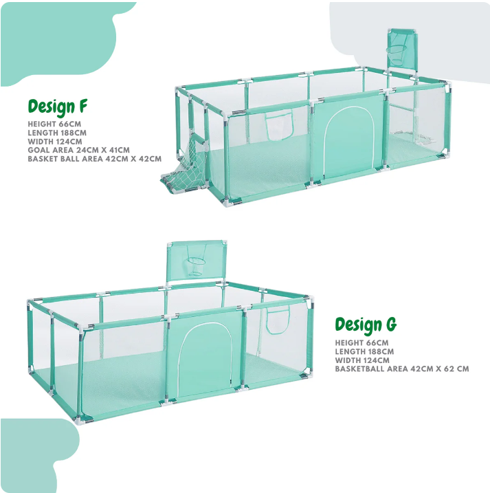 👶✨Playpen for Babies & Toddlers Portable Indoor/Outdoor Play Yard with Basketball Hoop 🏀& Football Toys, Safe Play Space for Crawling and Playtime⚽