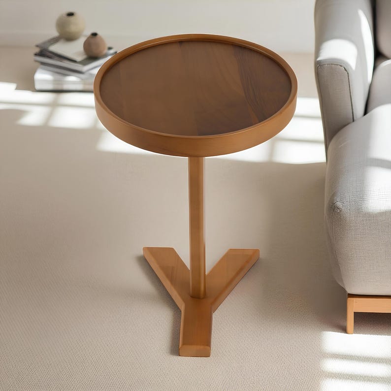 ✨Wooden Side Table, Initial Letter Base Table, Personalized Wooden Table, Sofa End Table, Small Coffee Table, Accent Table for Living Room