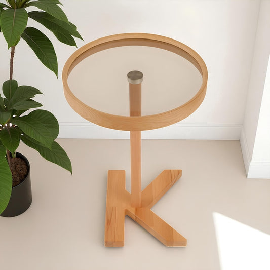 ✨Wooden Side Table, Initial Letter Base Table, Personalized Wooden Table, Sofa End Table, Small Coffee Table, Accent Table for Living Room