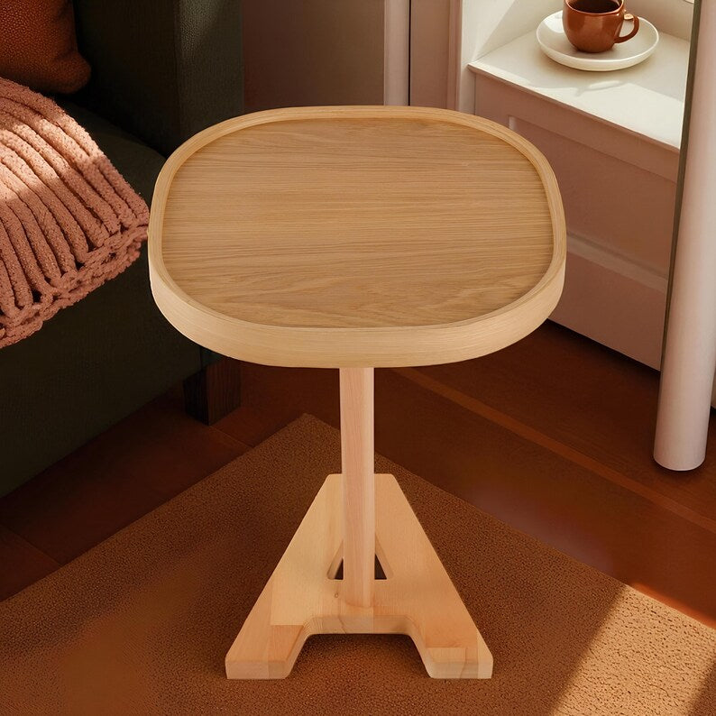 ✨Wooden Side Table, Initial Letter Base Table, Personalized Wooden Table, Sofa End Table, Small Coffee Table, Accent Table for Living Room