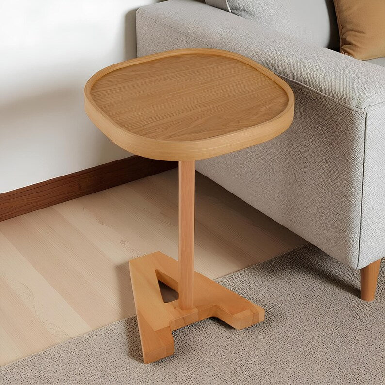 ✨Wooden Side Table, Initial Letter Base Table, Personalized Wooden Table, Sofa End Table, Small Coffee Table, Accent Table for Living Room